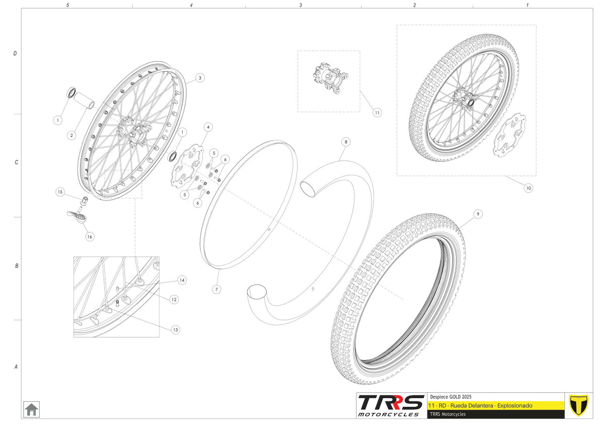 TRRS 2026 ONE GOLD — 11TR Priekšējais ritenis