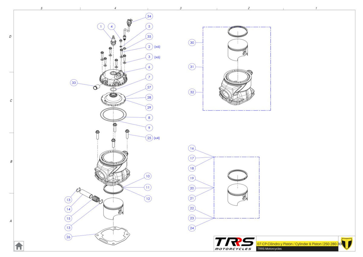 TRRS 2024 XTRACK ONE RR ELECTRIC START (HOMOLOGATED) — 07MT Cilindrs un virzulis
