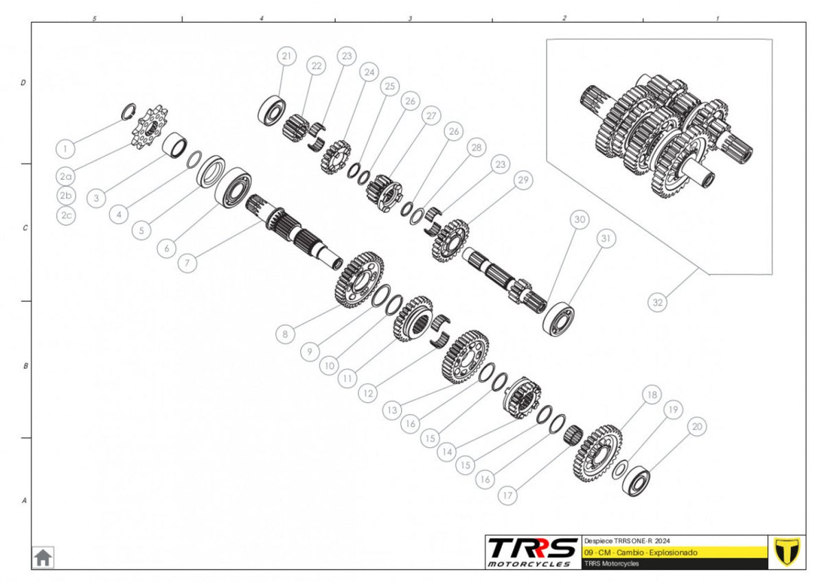 TRRS 2024 ONE R (COMPETITION) — 09MT Pārnesumu pārslēgs