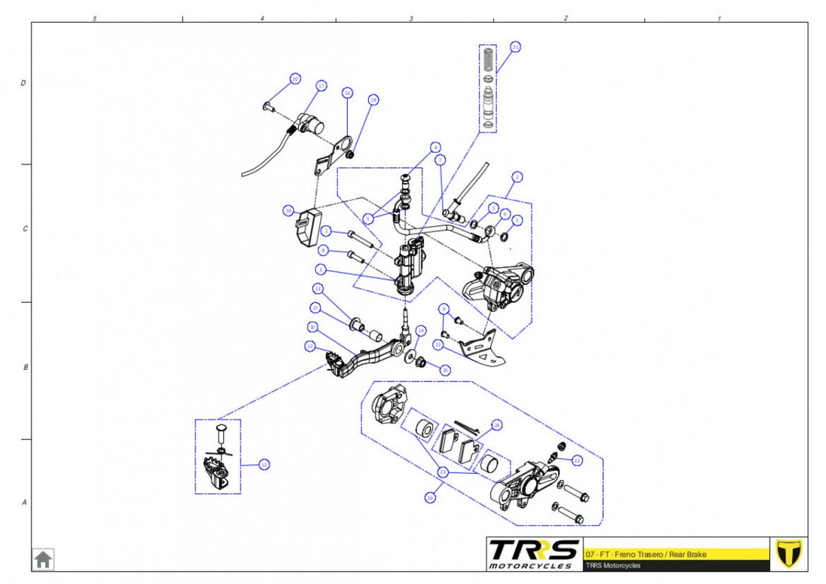 TRRS 2023 XTRACK ONE RR ELECTRIC START (HOMOLOGATED) — 07TR Aizmugurējā bremze