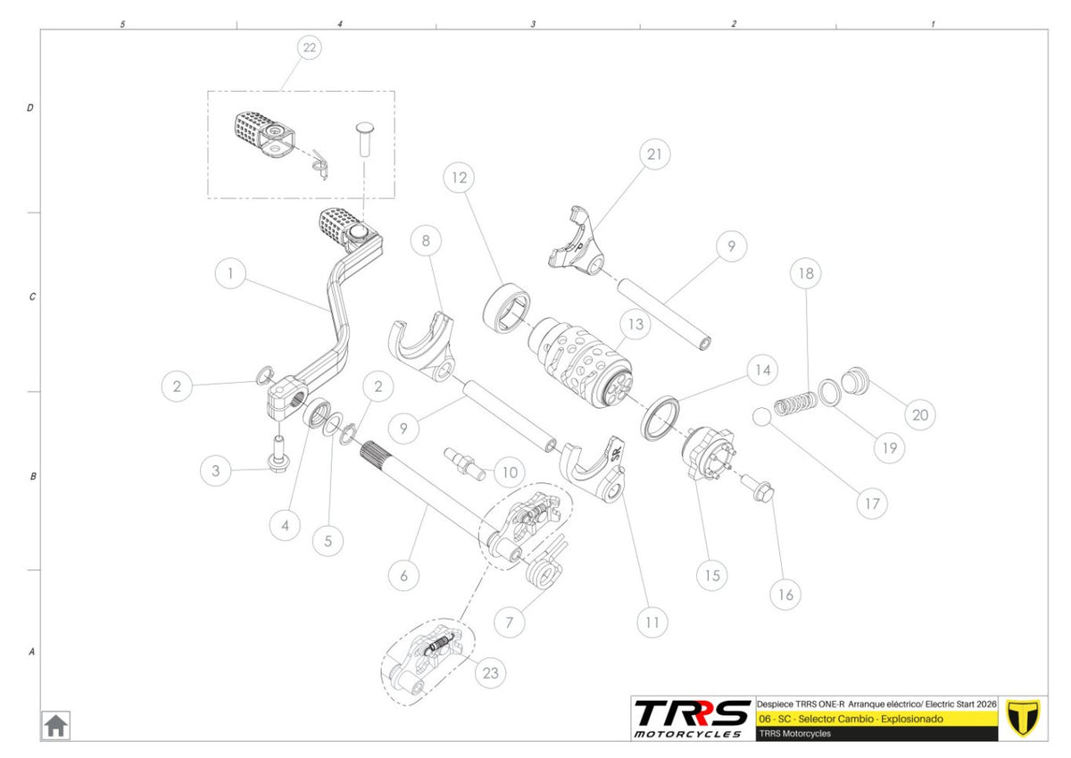 TRRS 2026 ONE R ELECTRIC START (COMPETITION) — 06MT Pārnesumu selektors