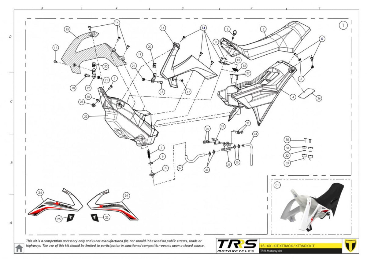 TRRS 2024 XTRACK ONE ELECTRIC START — 16TR XTRACK komplekts