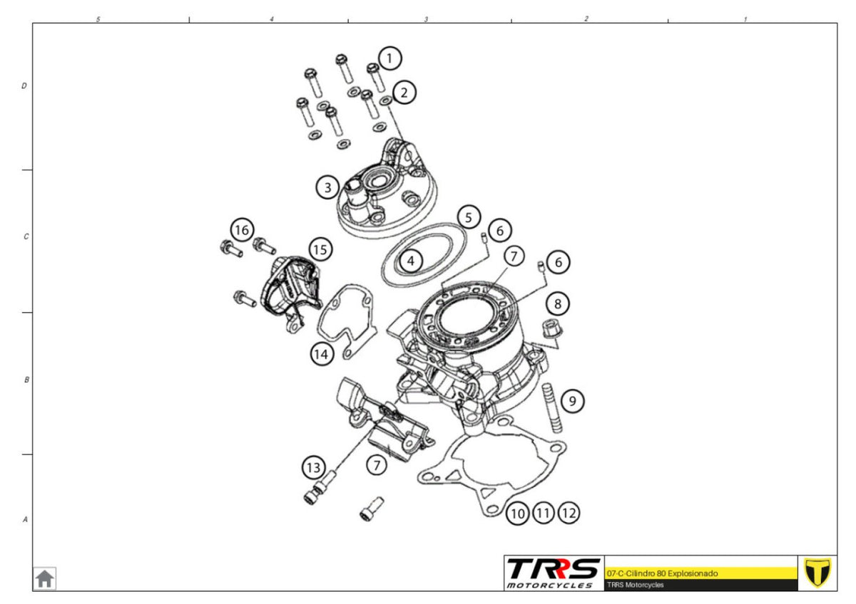 TRRS 2024 ONE RR 80CC — 07MT Cilindrs un virzulis