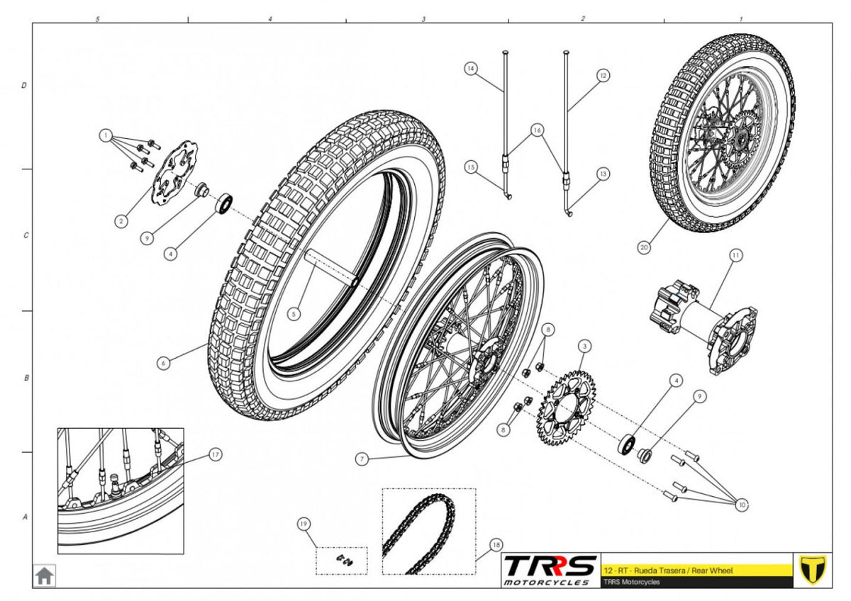 TRRS 2024 ONE RR ELECTRIC START — 12TR Aizmugurējais ritenis