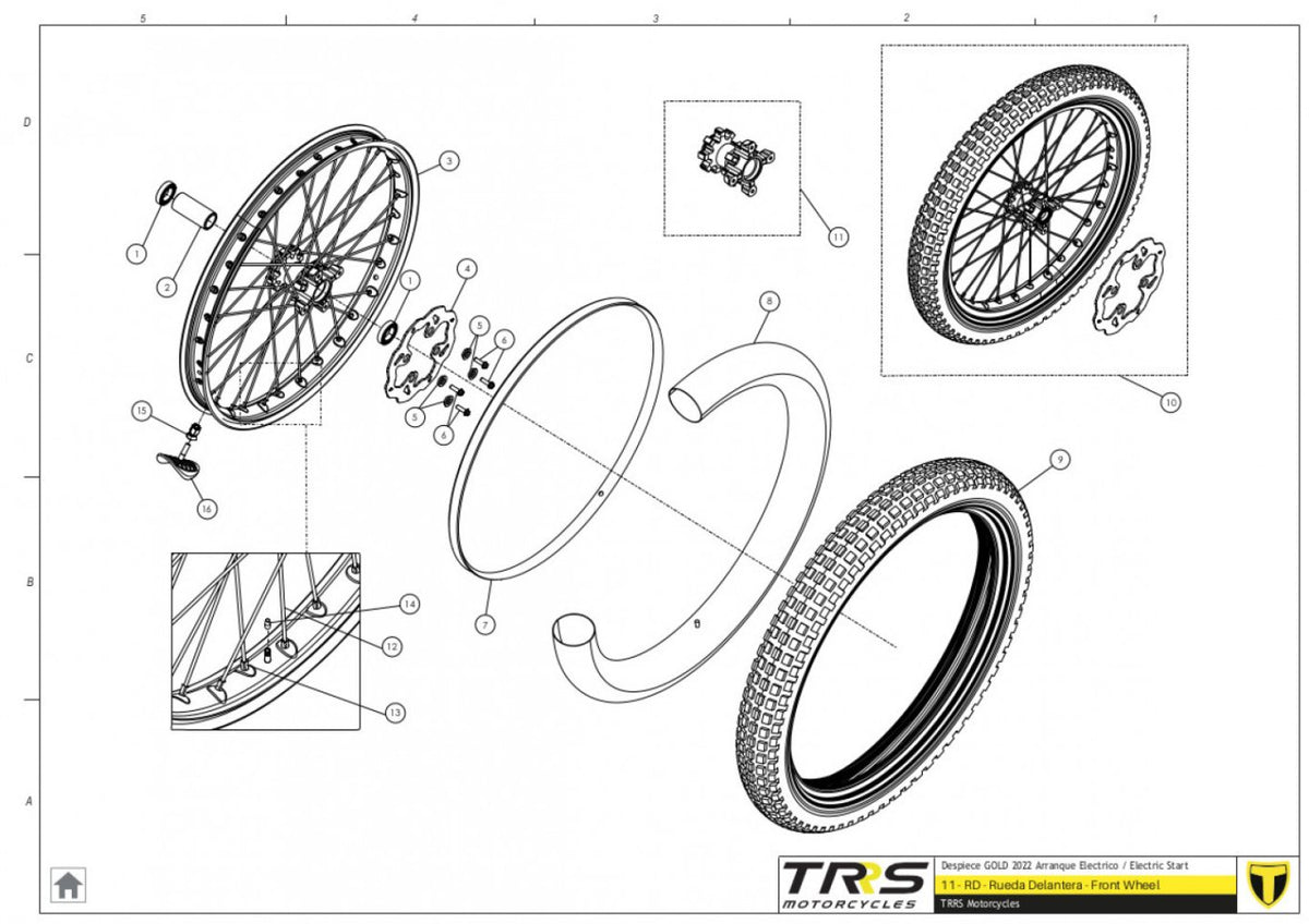 TRRS 2023 ONE GOLD ELECTRIC START — 11TR Priekšējais ritenis