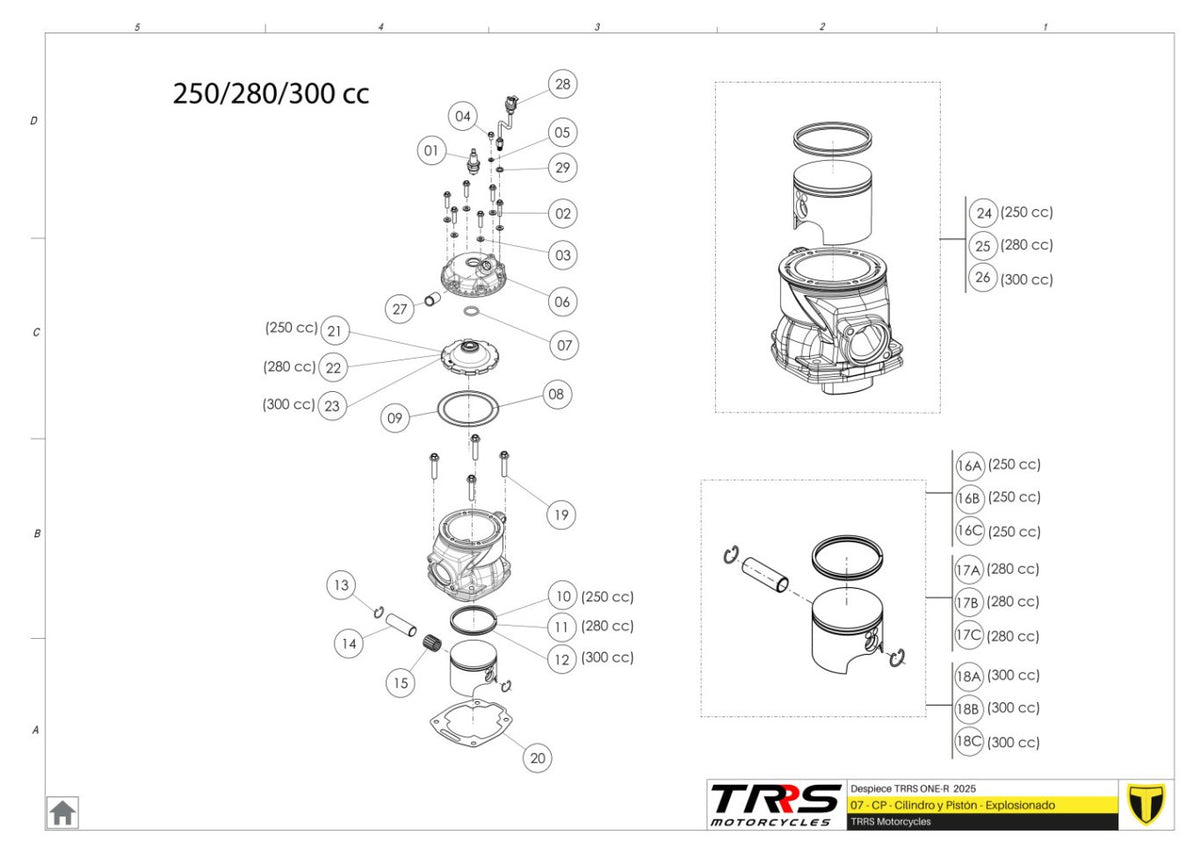 TRRS 2025 ONE R (COMPETITION) — 07MT Cilindrs un virzulis