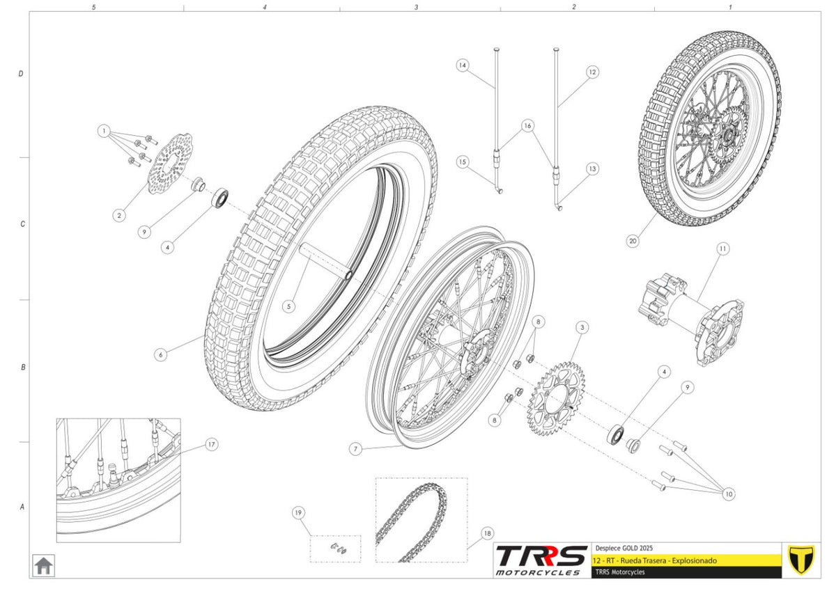 TRRS 2025 ONE GOLD (INJECTION) — 12TR Aizmugurējais ritenis