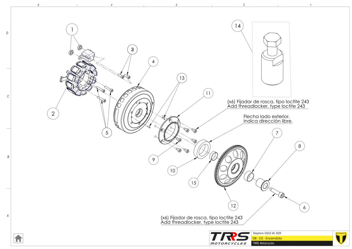 TRRS 2025 ONE GOLD ELECTRIC START (INJECTION) — 08MT Aizdedze