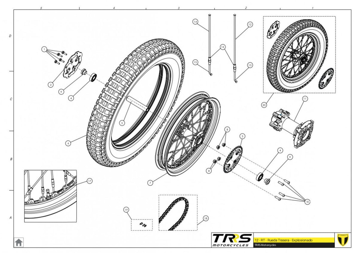TRRS 2024 XTRACK ONE ELECTRIC START — 12TR Aizmugurējais ritenis