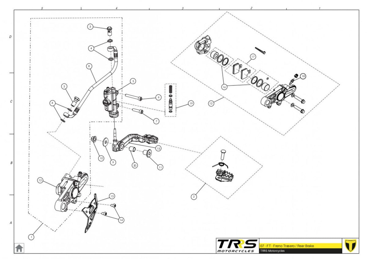 TRRS 2023 ONE RR ELECTRIC START — 07TR Aizmugurējā bremze
