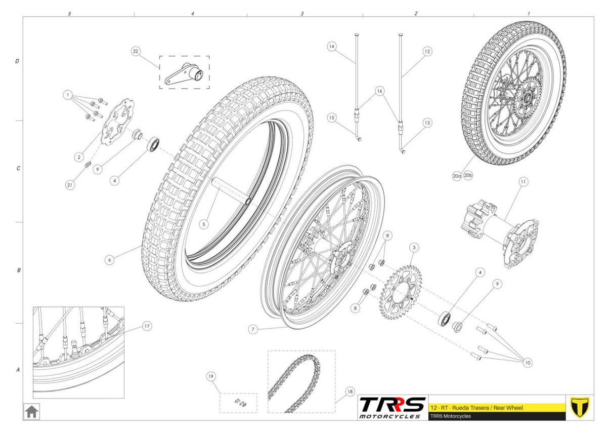 TRRS 2024 XTRACK ONE RR (HOMOLOGATED) — 12TR Aizmugurējais ritenis