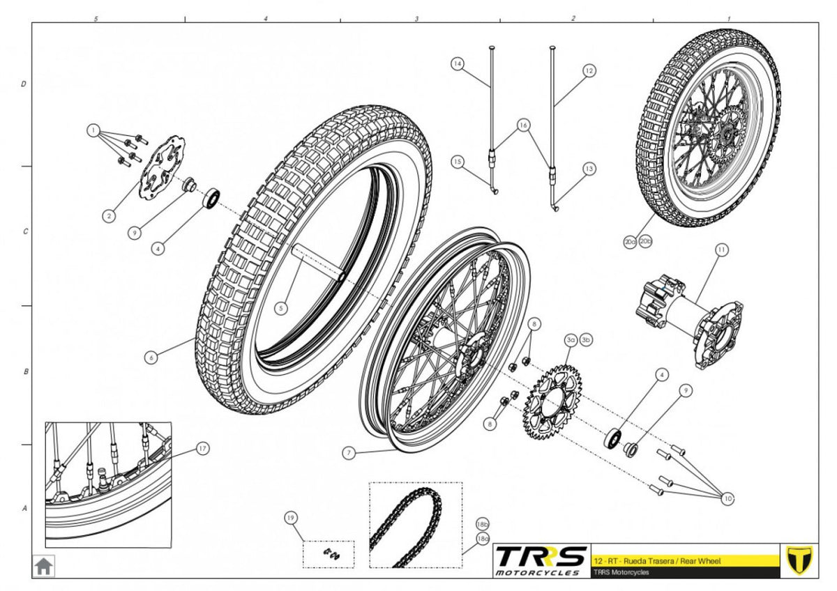 TRRS 2023 ONE RR — 12TR Aizmugurējais ritenis