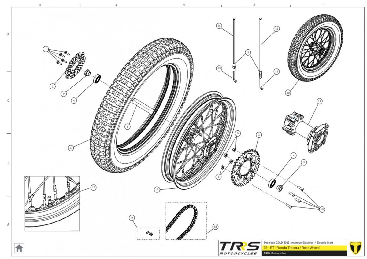 TRRS 2023 ONE GOLD ELECTRIC START — 12TR Aizmugurējais ritenis