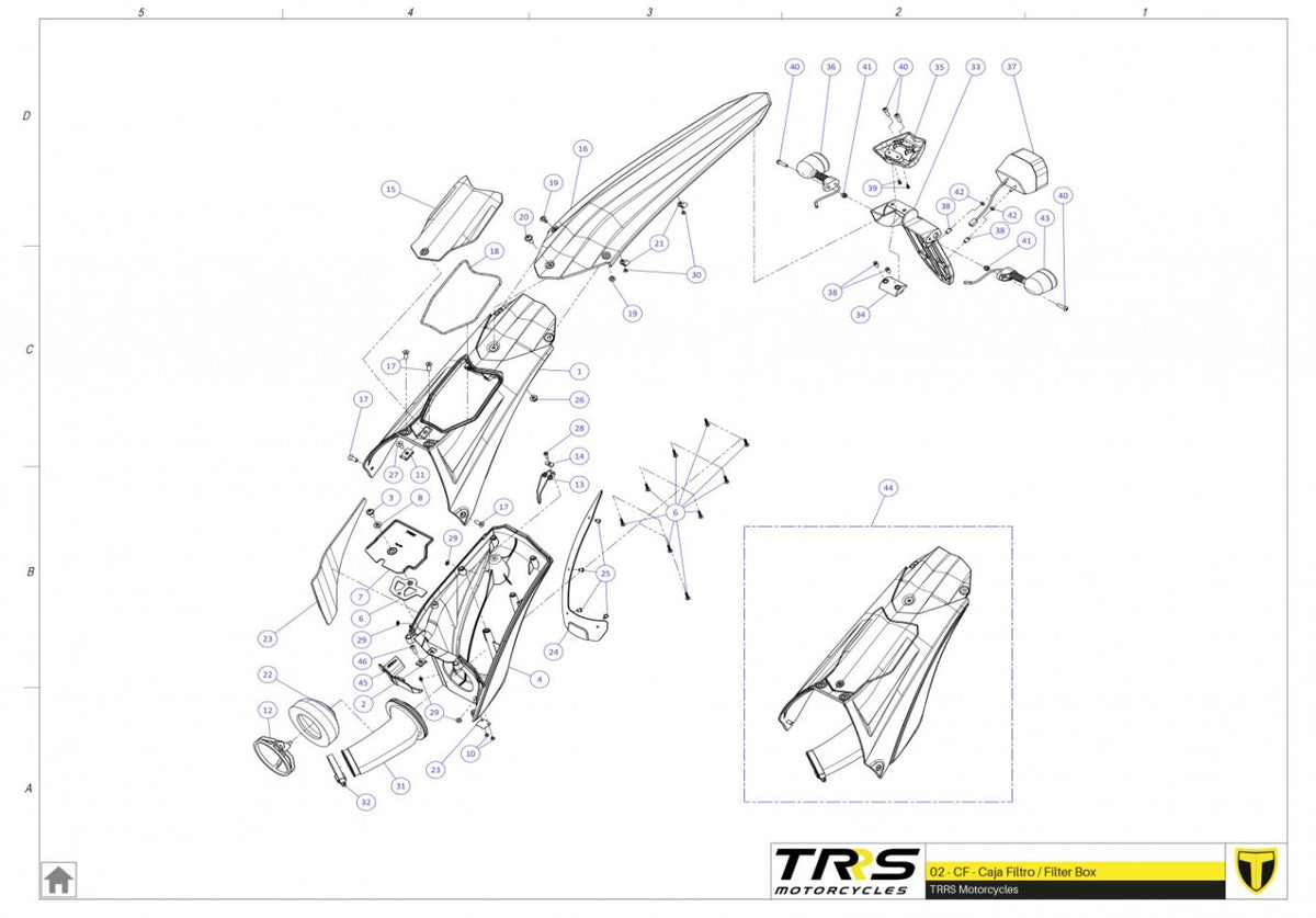 TRRS 2023 ONE RR ELECTRIC START (HOMOLOGATED) — 02TR Gaisa filtra kaste