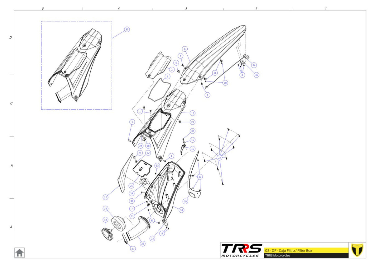 TRRS 2024 XTRACK ONE RR (COMPETITION) — 02TR Gaisa filtra kaste