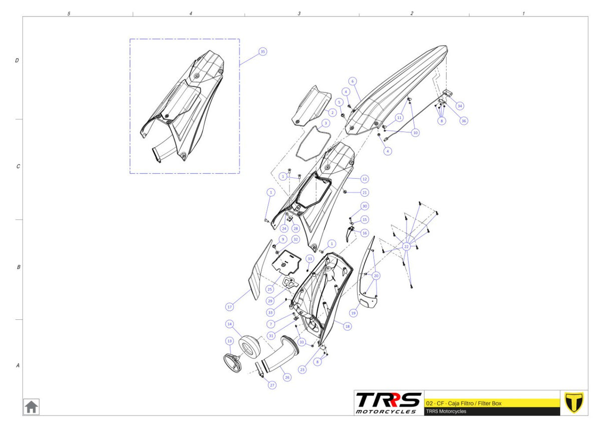 TRRS 2024 XTRACK ONE RR ELECTRIC START (COMPETITION) — 02TR Gaisa filtra kaste
