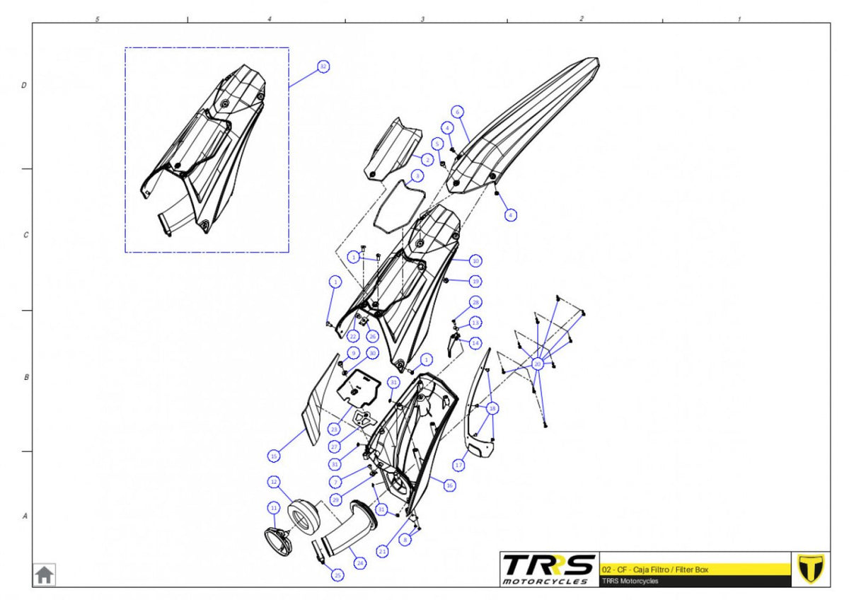 TRRS 2023 XTRACK ONE RR (COMPETITION) — 02TR Gaisa filtra kaste