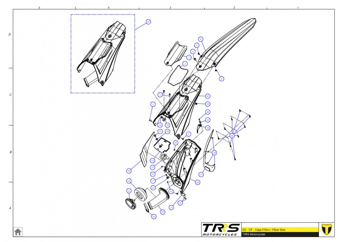 TRRS 2023 XTRACK ONE RR ELECTRIC START (COMPETITION) — 02TR Gaisa filtra kaste