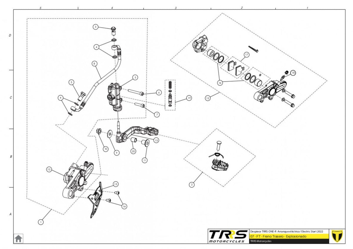 TRRS 2023 ONE R ELECTRIC START (COMPETITION) — 07TR Aizmugurējā bremze