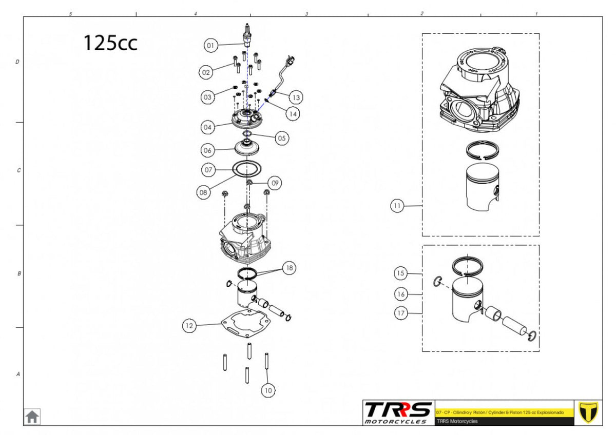 TRRS 2024 ONE RR — 07MT-125 Cilindrs un virzulis 125cc