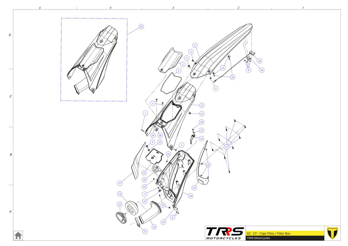TRRS 2025 ONE RR ELECTRIC START — 02TR Gaisa filtra kaste