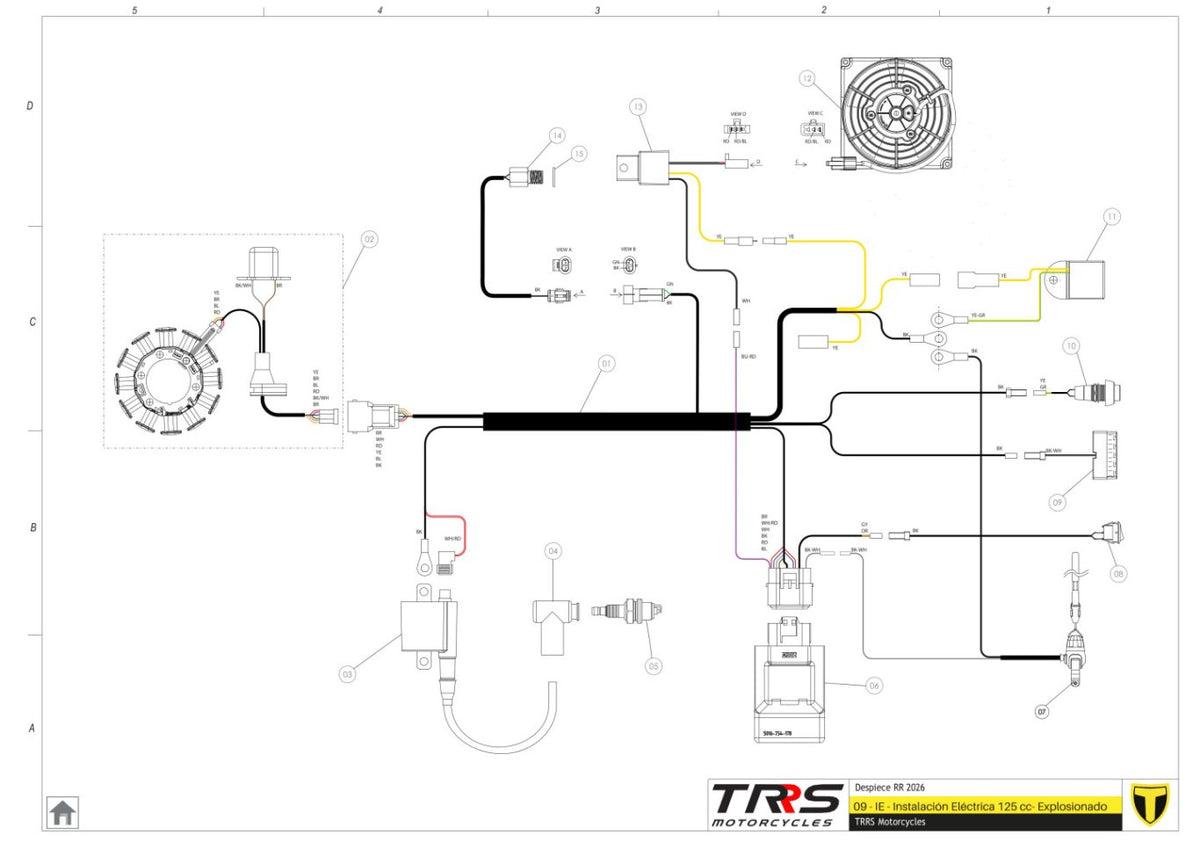 TRRS 2026 ONE RR — 09TR-125 Elektroinstalācija 125cc