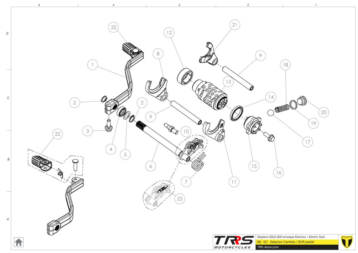 TRRS 2024 ONE GOLD ELECTRIC START — 06MT Pārnesumu selektors