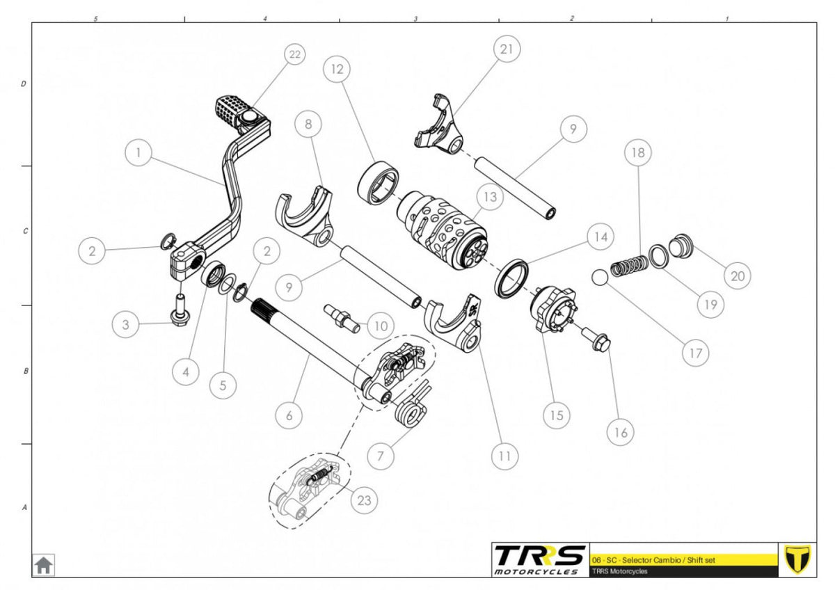 TRRS 2023 XTRACK ONE RR ELECTRIC START (HOMOLOGATED) — 06MT Pārnesumu selektors