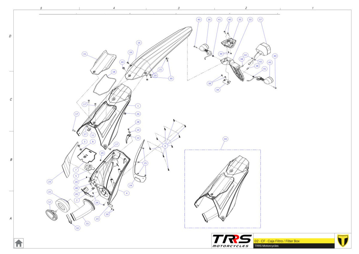 TRRS 2024 XTRACK ONE RR ELECTRIC START (HOMOLOGATED) — 02TR Gaisa filtra kaste