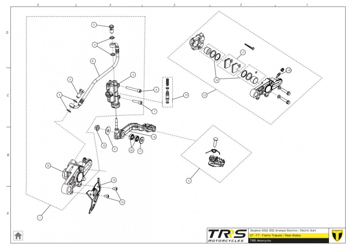TRRS 2023 ONE GOLD ELECTRIC START — 07TR Aizmugurējā bremze