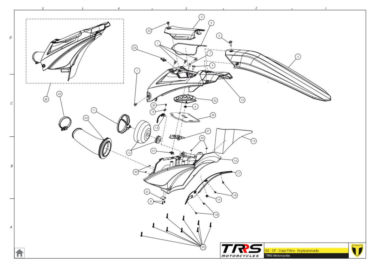 TRRS 2024 ONE RR 80CC — 02TR Gaisa filtra kaste