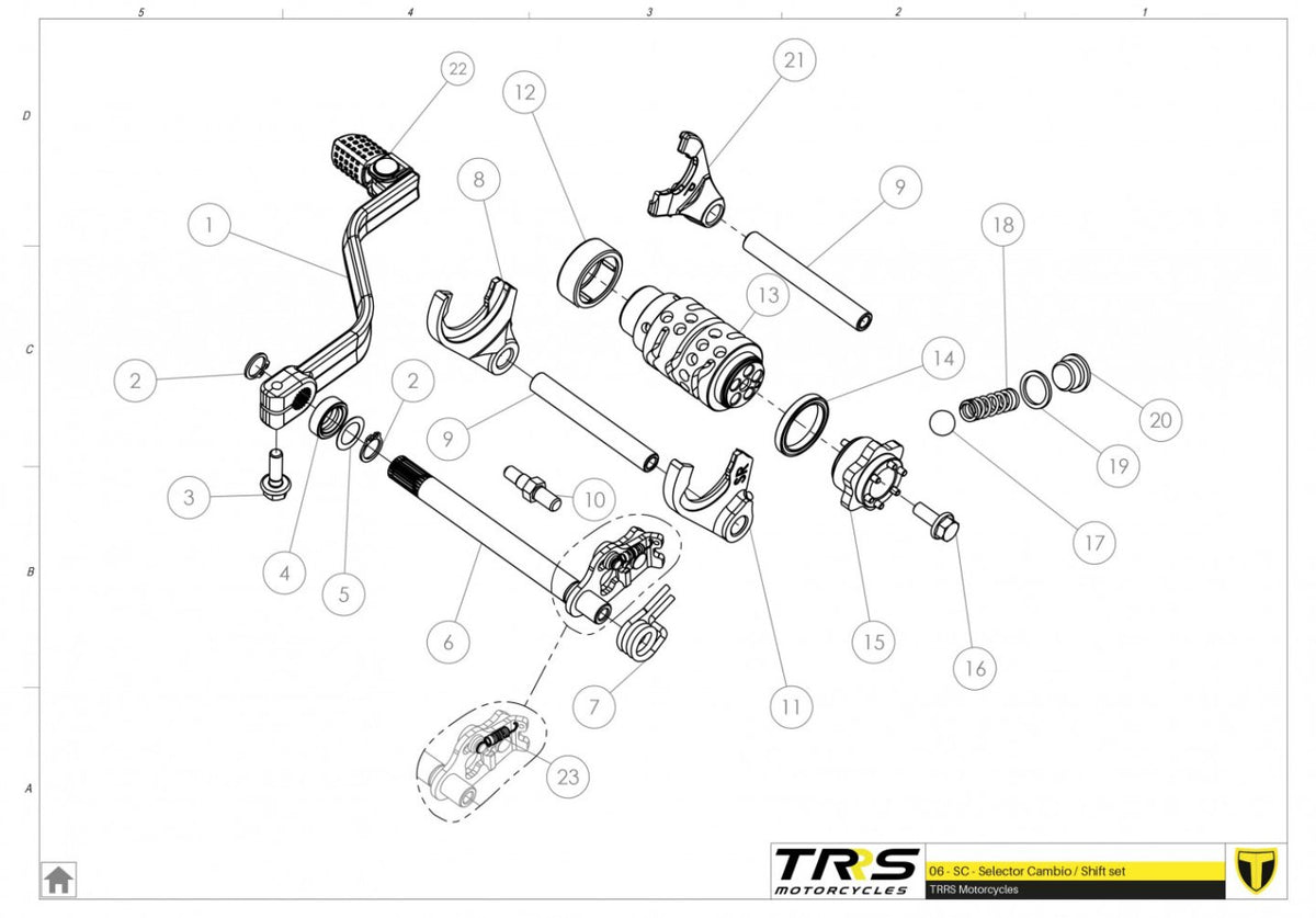 TRRS 2023 ONE RR ELECTRIC START (HOMOLOGATED) — 06MT Pārnesumu selektors