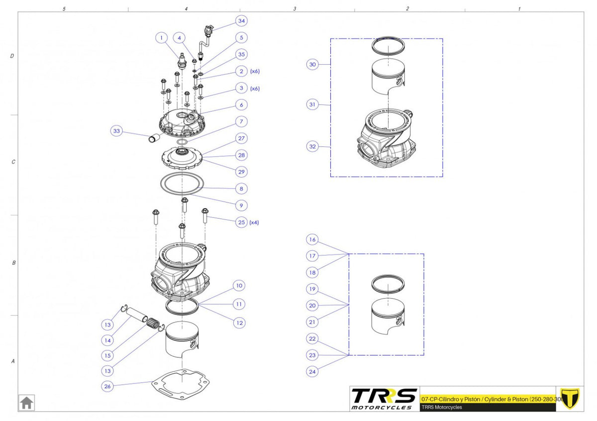 TRRS 2023 ONE RR ELECTRIC START (HOMOLOGATED) — 07MT Cilindrs un virzulis