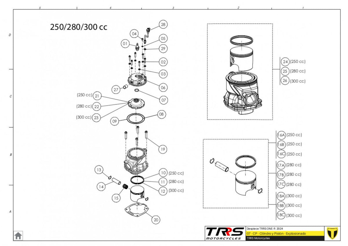 TRRS 2024 ONE R (COMPETITION) — 07MT Cilindrs un virzulis