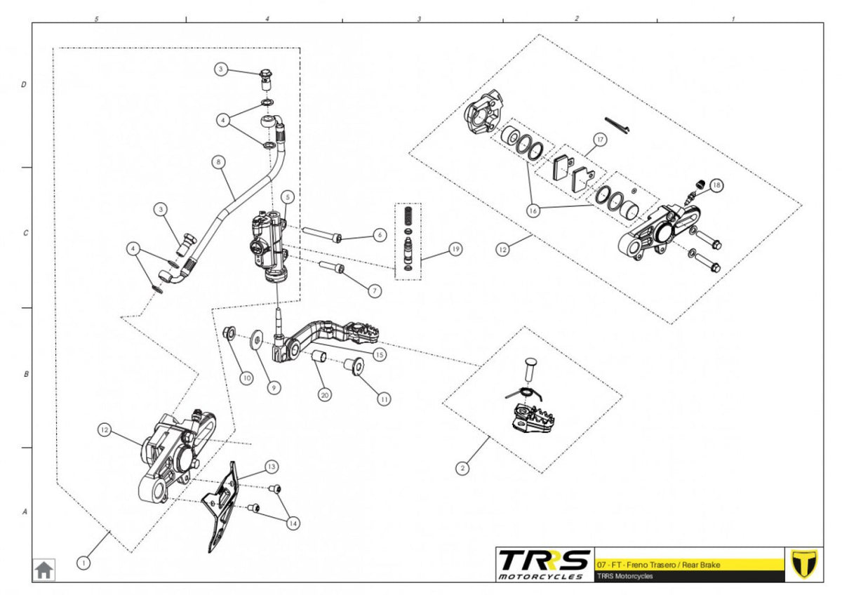 TRRS 2023 XTRACK ONE RR (COMPETITION) — 07TR Aizmugurējā bremze
