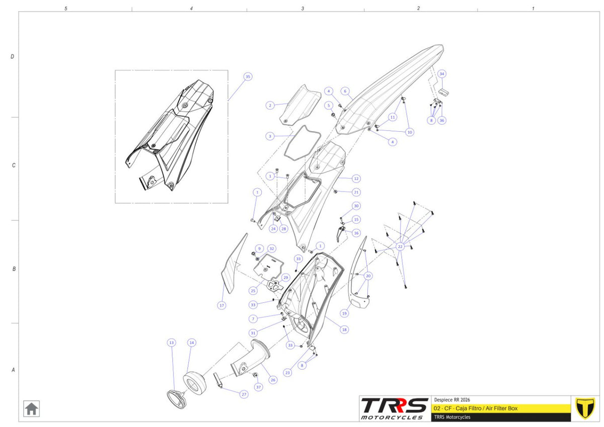 TRRS 2026 ONE RR ELECTRIC START — 02TR Gaisa filtra kaste