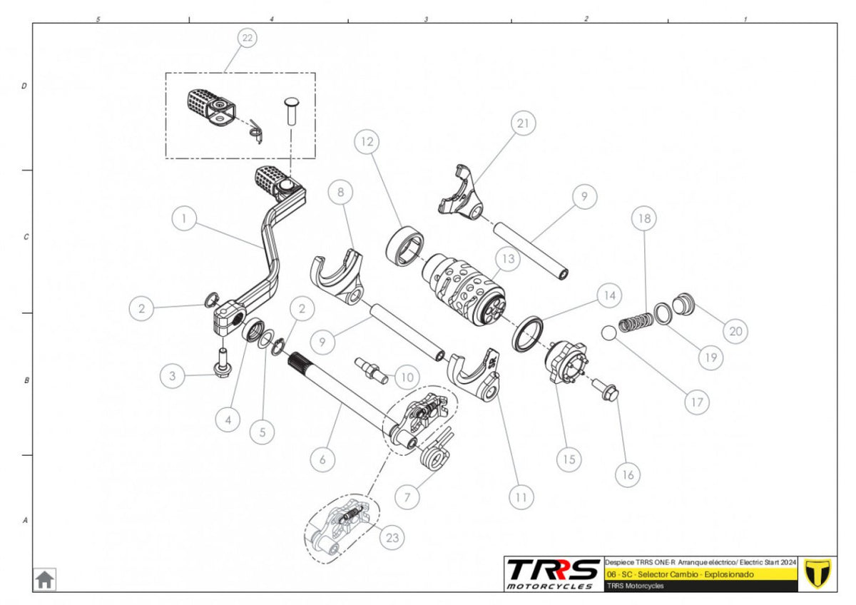 TRRS 2024 ONE R ELECTRIC START (COMPETITION) — 06MT Pārnesumu selektors