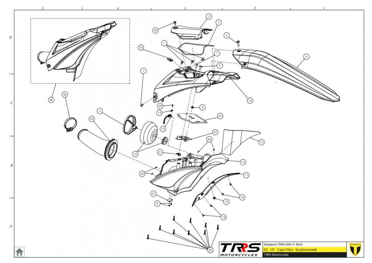 TRRS 2024 ONE R (COMPETITION) — 02TR Gaisa filtra kaste