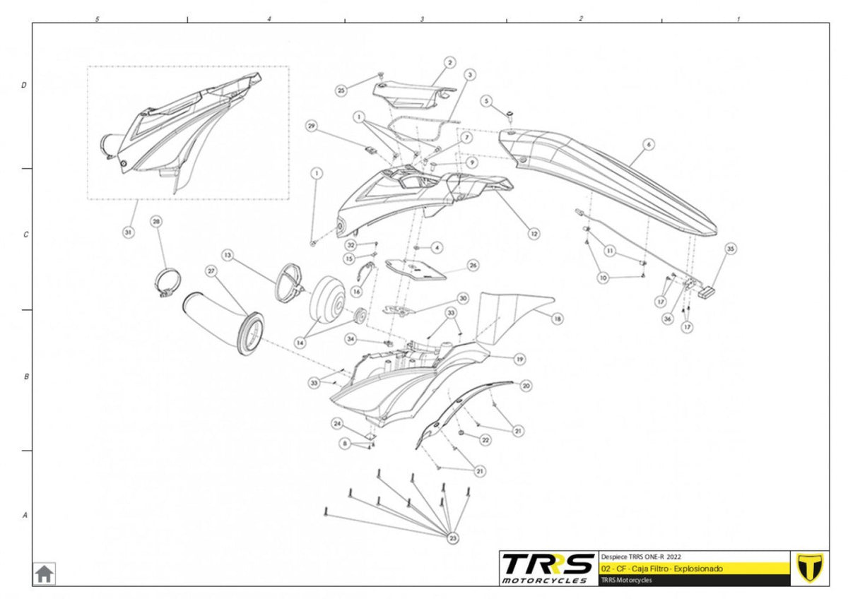 TRRS 2023 ONE R (COMPETITION) — 02TR Gaisa filtra kaste