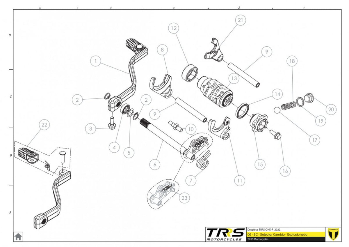 TRRS 2023 ONE R (COMPETITION) — 06MT Pārnesumu selektors