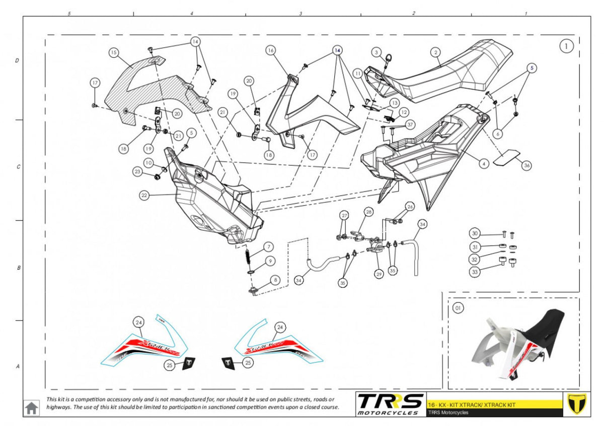 TRRS 2023 XTRACK ONE RR ELECTRIC START (HOMOLOGATED) — 16TR XTRACK komplekts