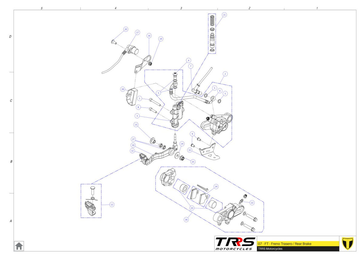 TRRS 2024 XTRACK ONE RR (HOMOLOGATED) — 07TR Aizmugurējā bremze