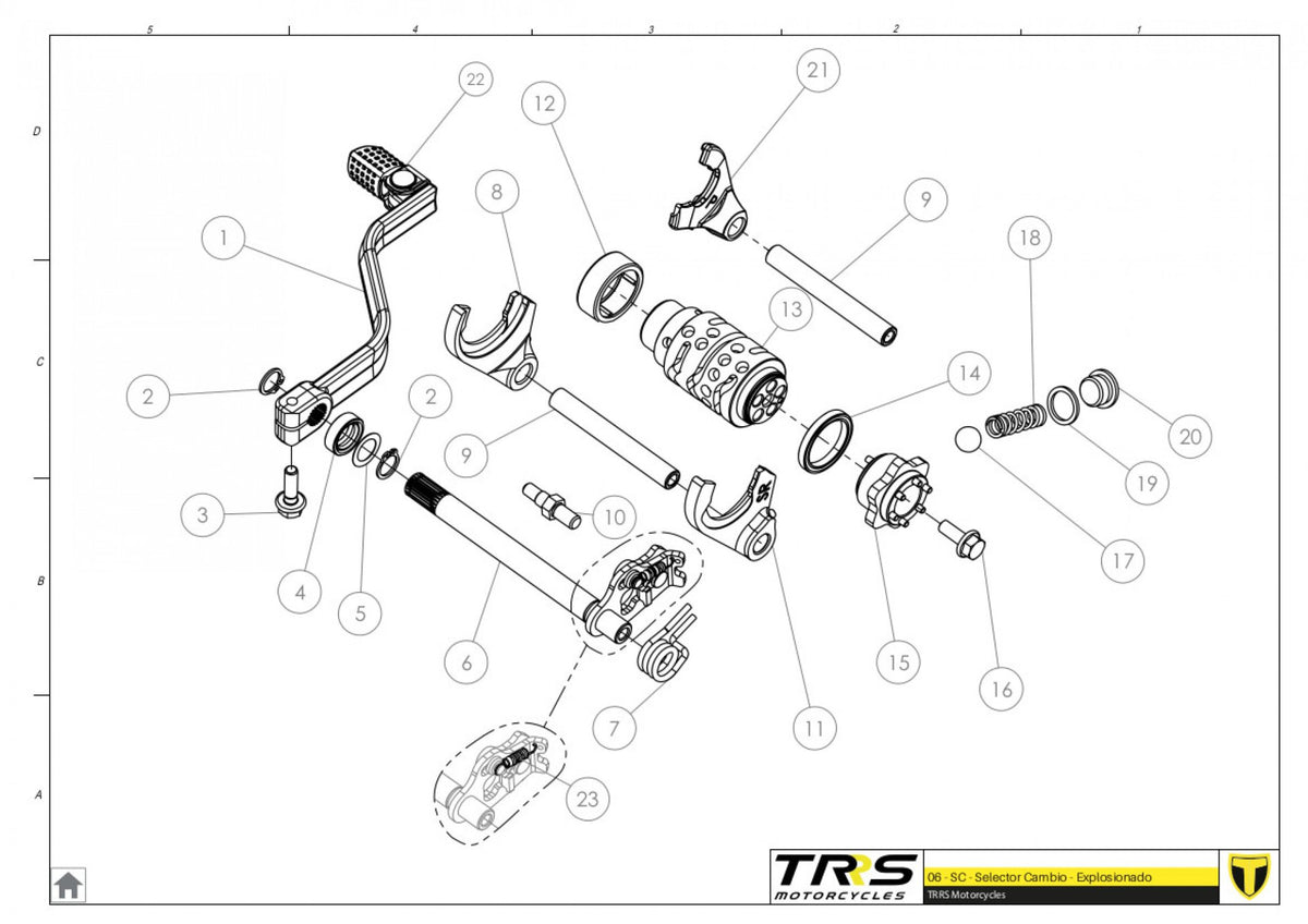 TRRS 2023 XTRACK ONE ELECTRIC START — 06MT Pārnesumu selektors