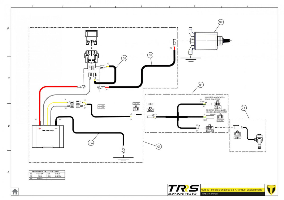 TRRS 2023 XTRACK ONE ELECTRIC START — 09BTR Elektroinstalācija ar elektrostarteri