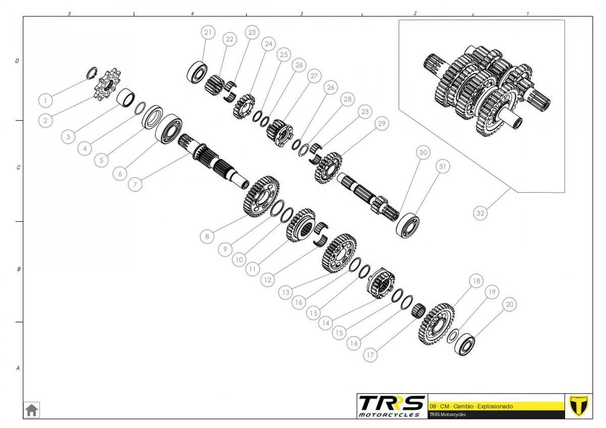 TRRS 2023 XTRACK ONE ELECTRIC START — 09MT Pārnesumu pārslēgs