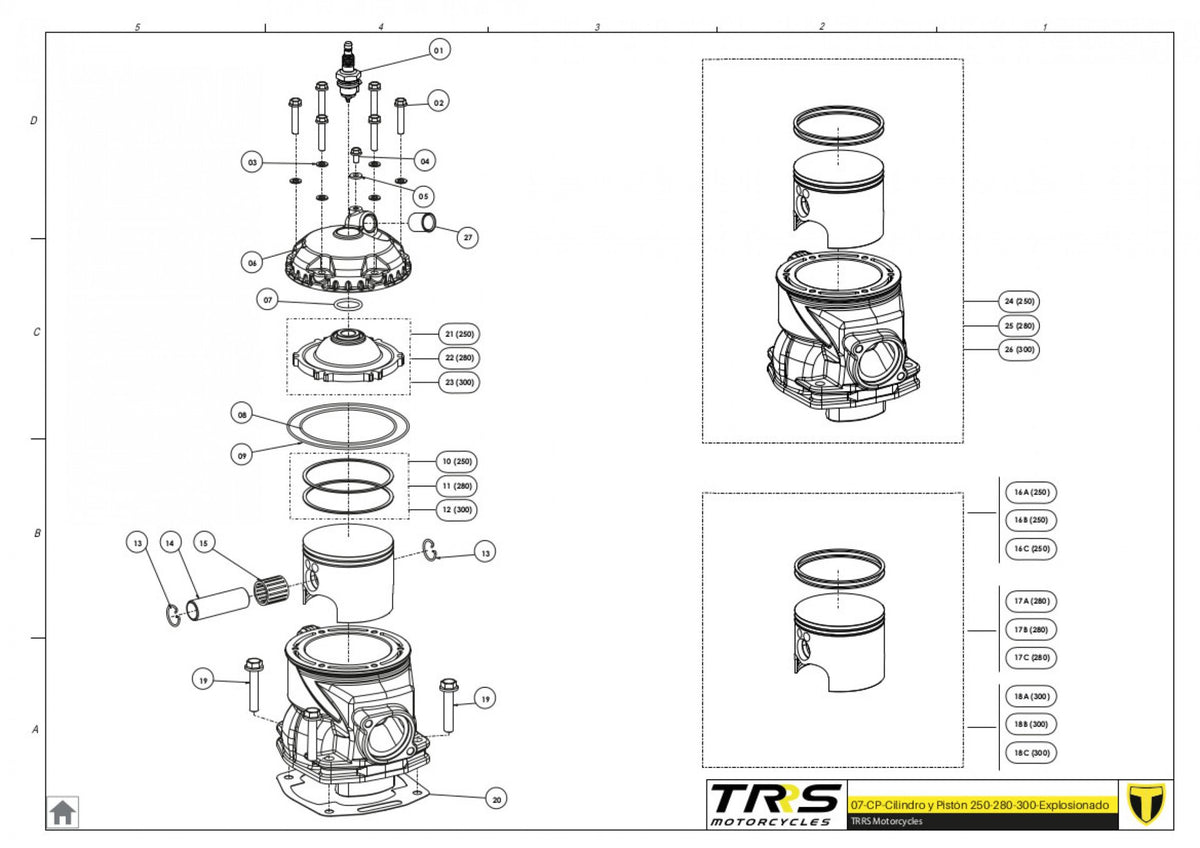 TRRS 2023 XTRACK ONE ELECTRIC START — 07MT Cilindrs un virzulis