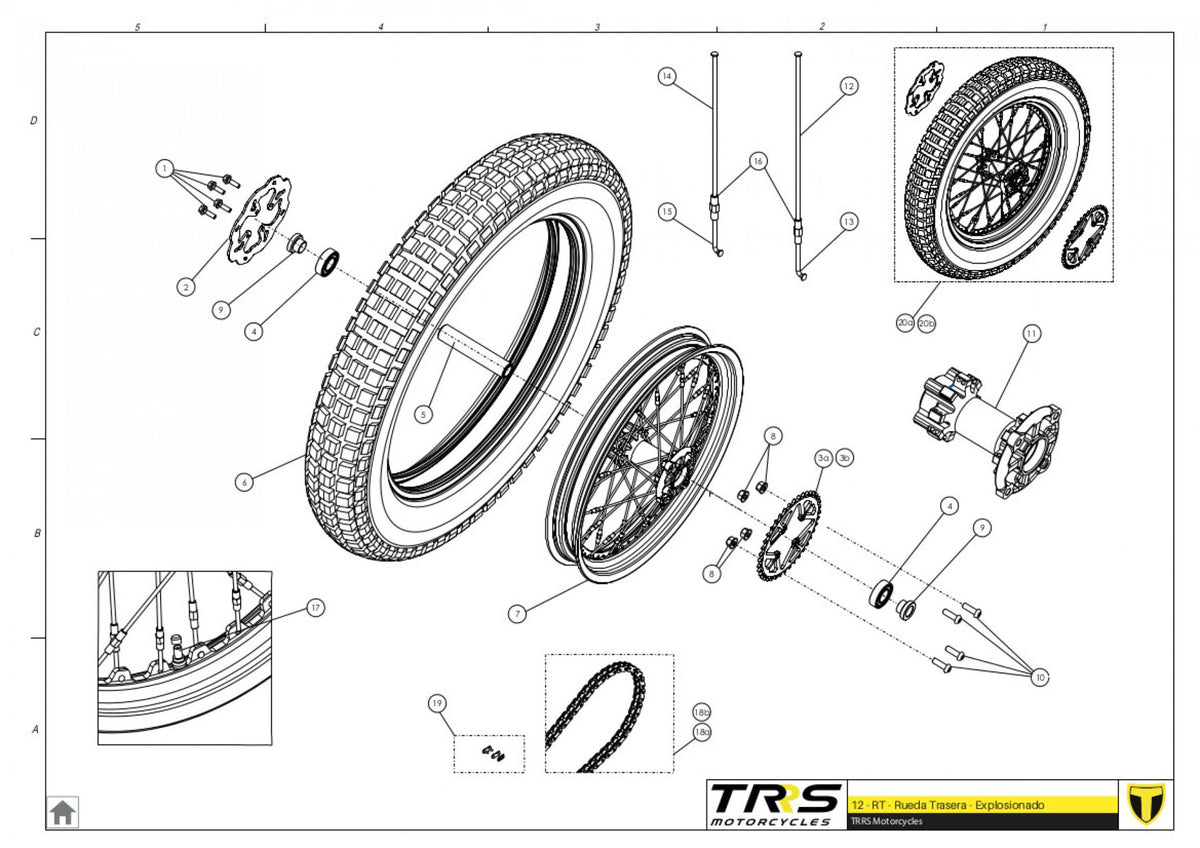 TRRS 2023 XTRACK ONE — 12TR Aizmugurējais ritenis