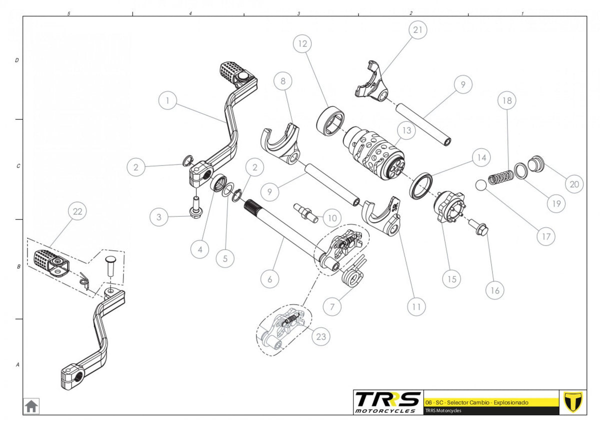 TRRS 2023 ONE ELECTRIC START — 06MT Pārnesumu selektors
